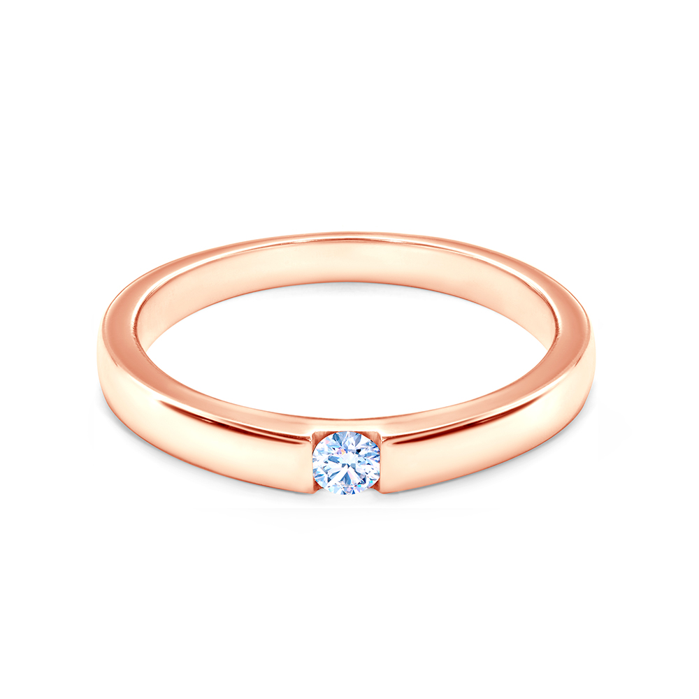 Verlobungsring Minimalismus: Roségold, Diamant