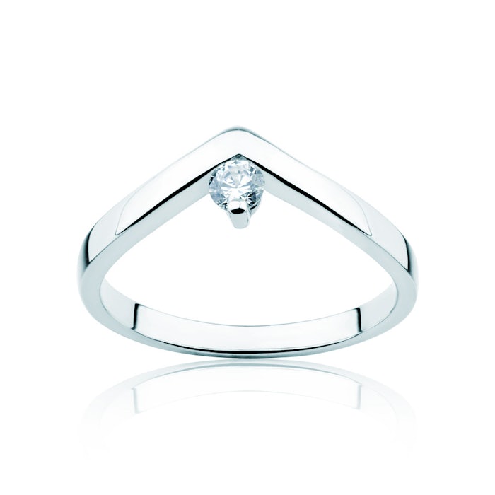 Minimalism eljegyzési gyűrű: fehérarany és gyémánt