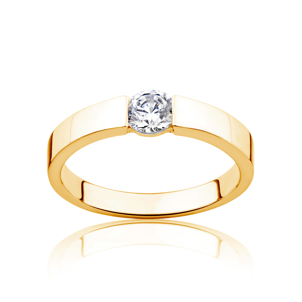 Verlobungsring Minimalismus: Gold, Diamant