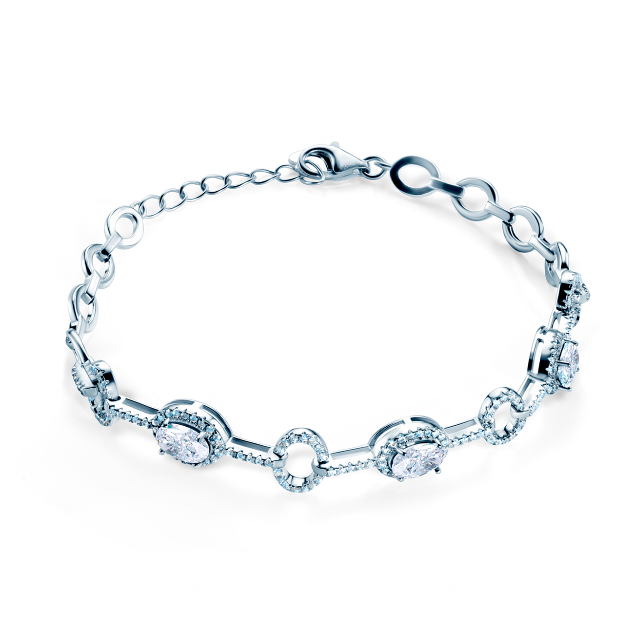 Браслет Swan Lake: біле золото, діаманти