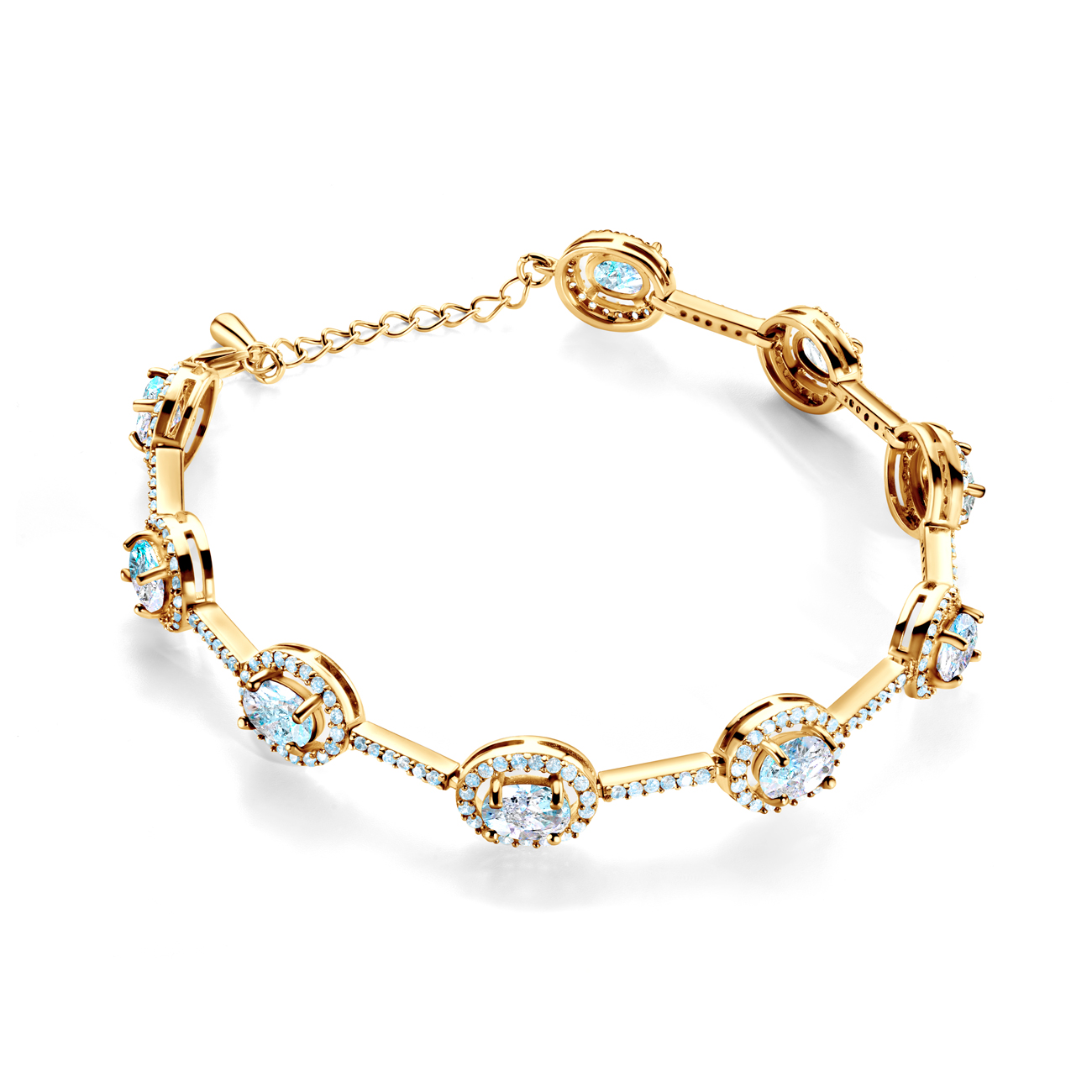 Гривна Swan Lake: бяло злато. диаманти