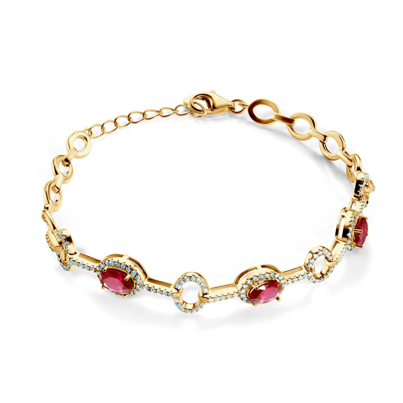 Гривна Swan Lake: злато. рубини