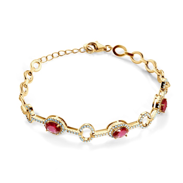 Swan Lake karkötő: sárga arany és rubinok