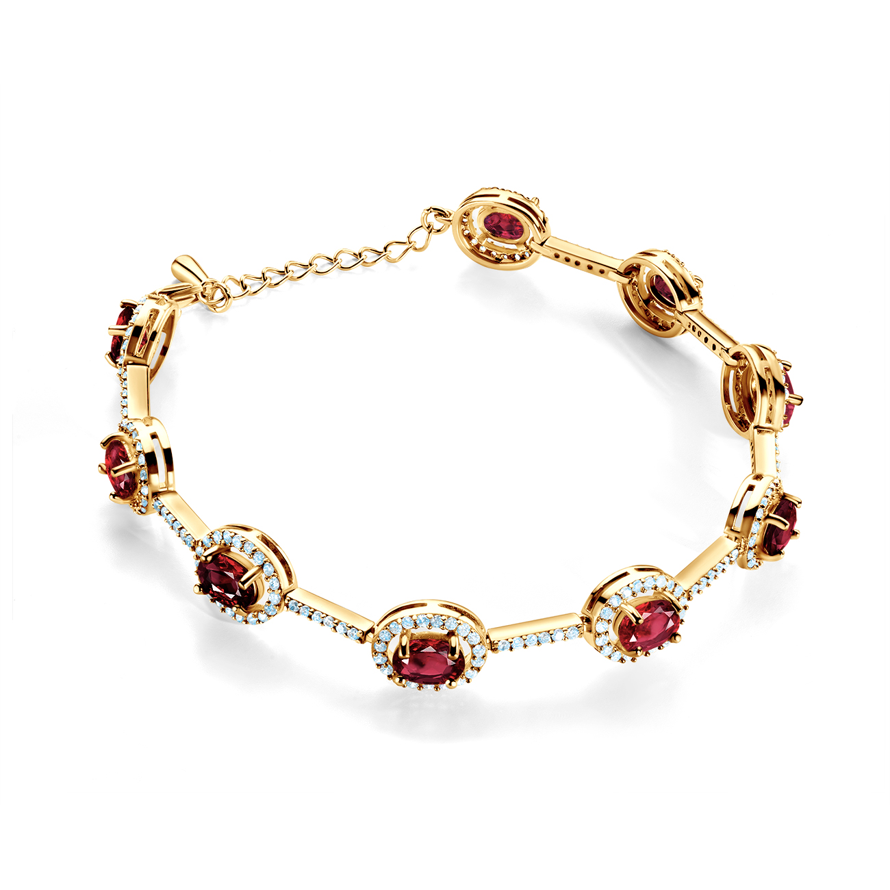 Brățară Swan Lake: aur galben, rubine