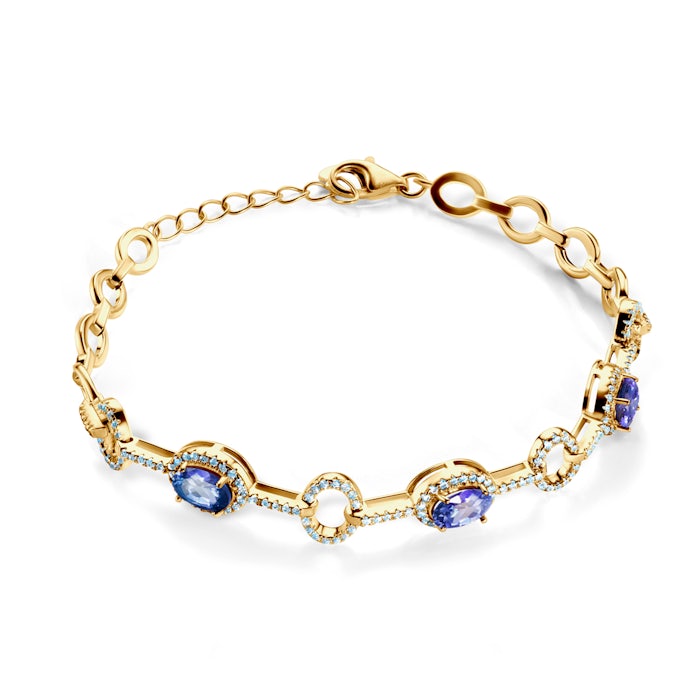 Swan Lake karkötő: sárga arany kék zafírokkal