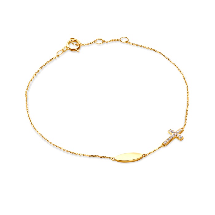 SAVICKI karkötő kereszttel: arany és gyémántok