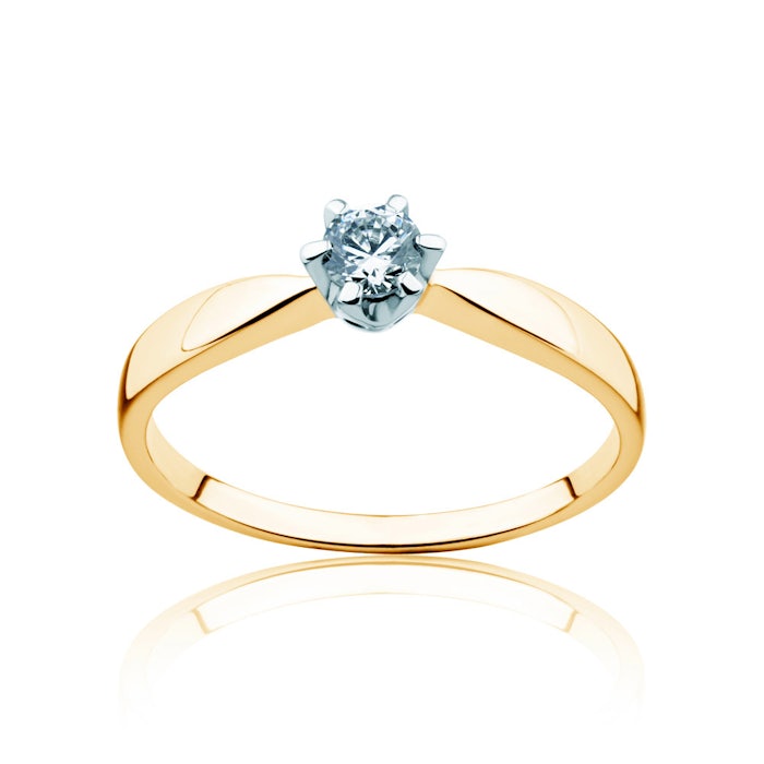 Triumph of Love eljegyzési gyűrű: kétszínű arany fehér zafírral