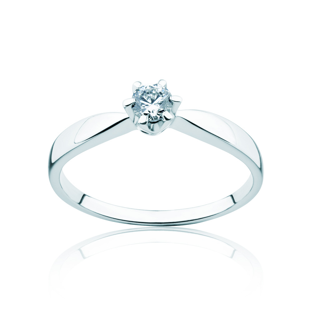 Каблучка для заручин Triumph of Love: біле золото, білий сапфір