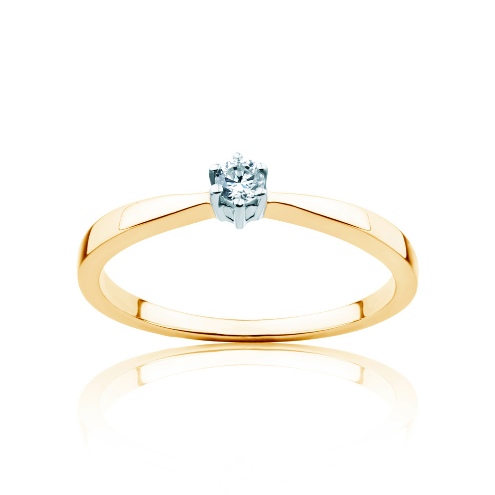 Triumph of Love Collection | Solitaire Engagement Ring: two color gold, diamond