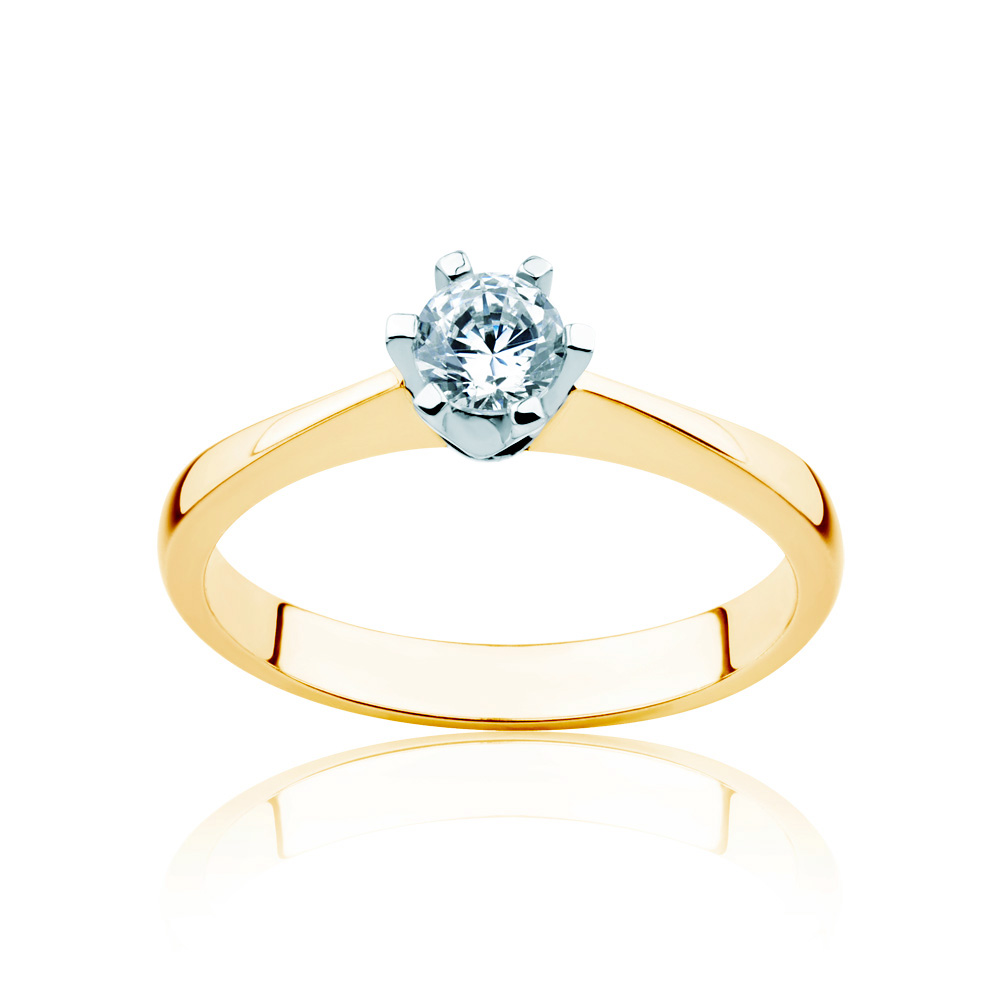 Triumph of Love Collection | Solitaire Engagement Ring: two color gold, diamond