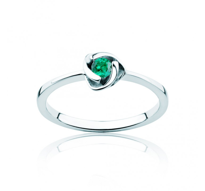 Secret Garden Collection | Tension Ring: white gold, emerald