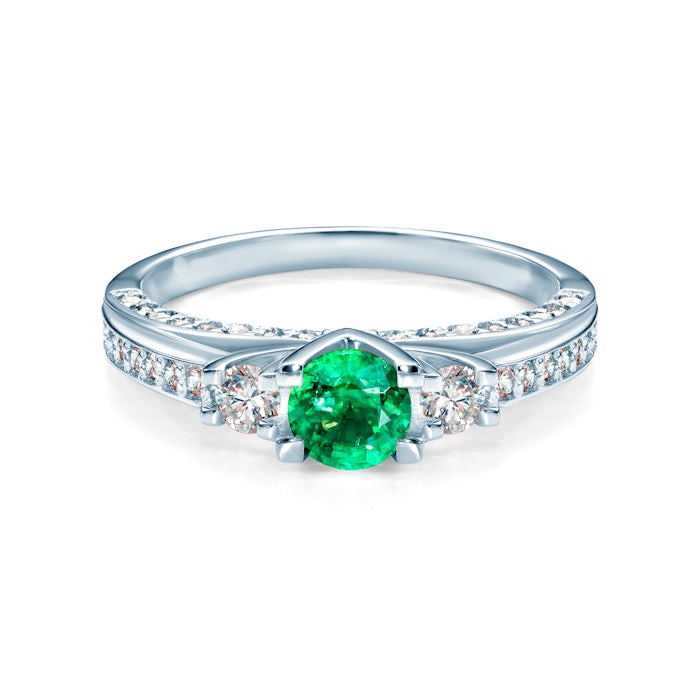 Secret Garden gyűrű: fehérarany és smaragd