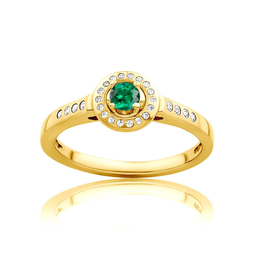 Δαχτυλίδι Secret Garden: χρυσός, σμαράγδι