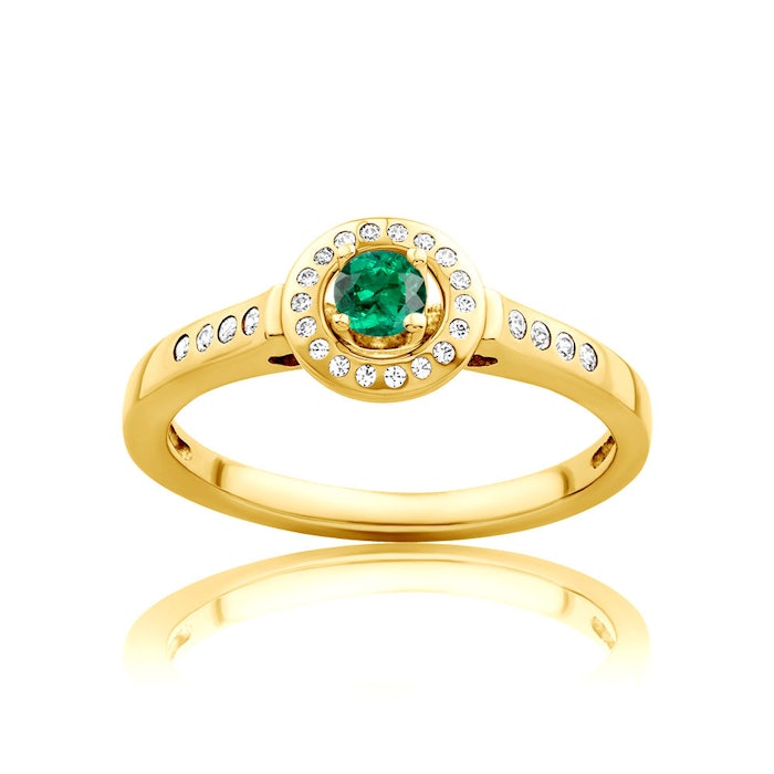 Пръстен Secret Garden: злато, смарагд