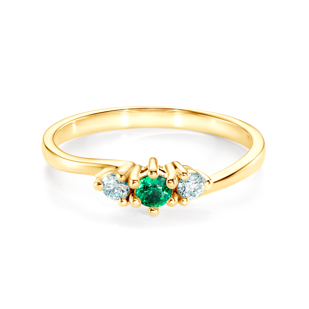 Ring Secret Garden: Gold, Smaragd