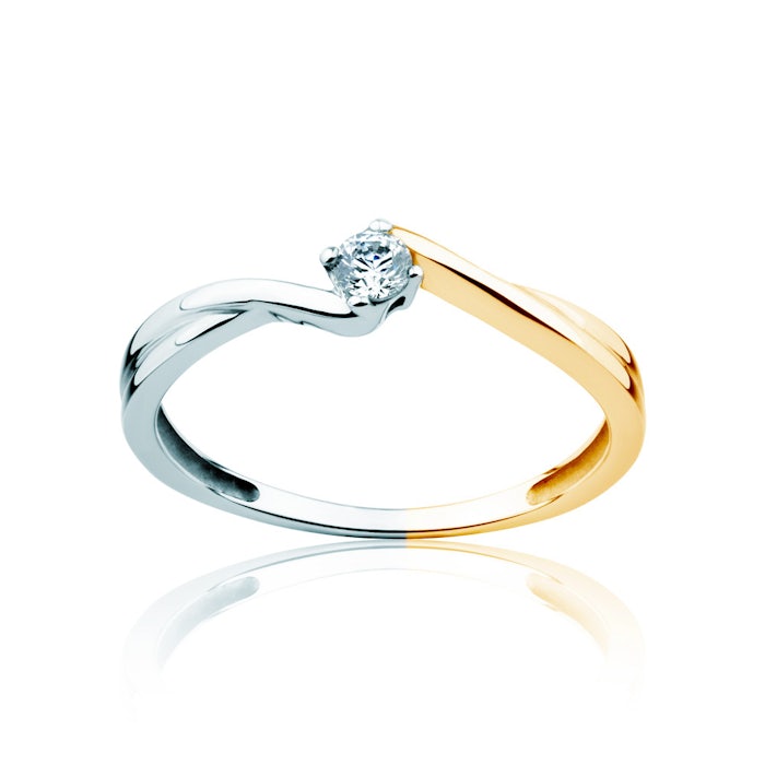 Classical Inspiration eljegyzési gyűrű: kétszínű arany és gyémánt