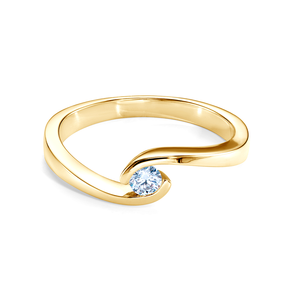 Classical Inspiration Collection | Tension Engagement Ring: gold, diamond