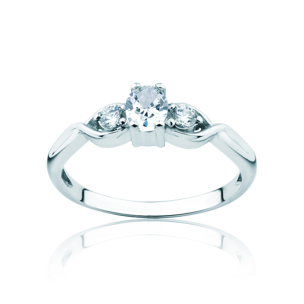 Classical Inspiration Collection | Three-Stone Engagement Ring: white gold, diamonds
