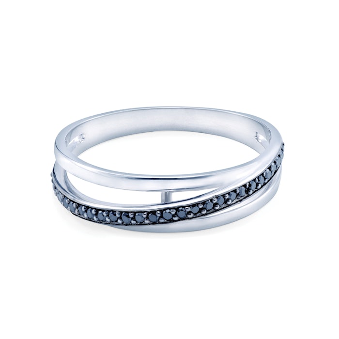 SAVICKI gyűrű: fehérarany fekete gyémánttal