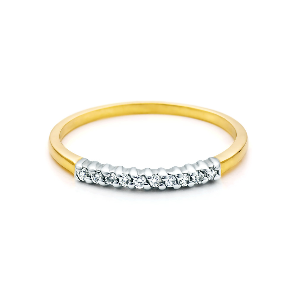 Годежен пръстен: двуцветно злато. диамант