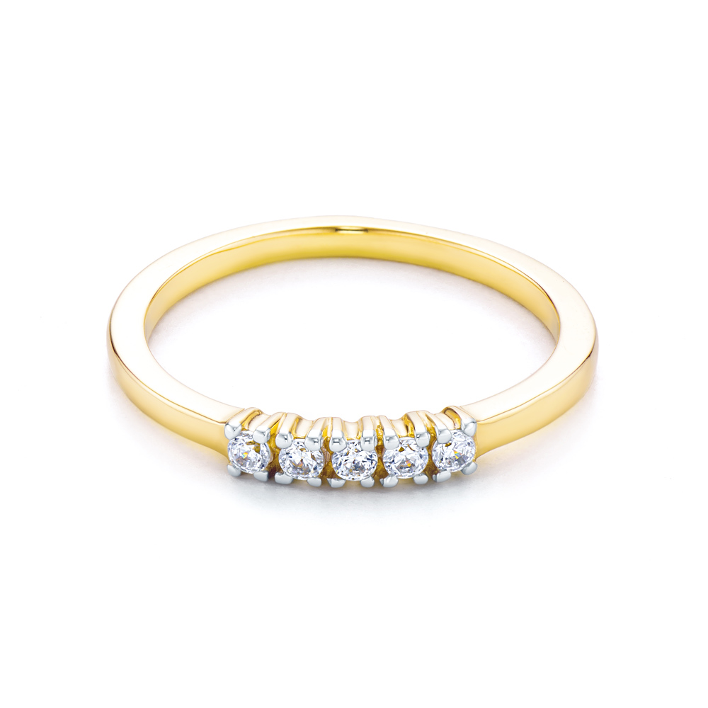 Каблучка SAVICKI: двоколірне золото, з цирконієм