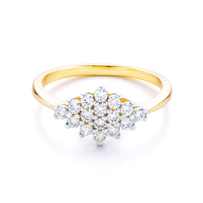 SAVICKI gyűrű: kétszínű arany cirkóniával