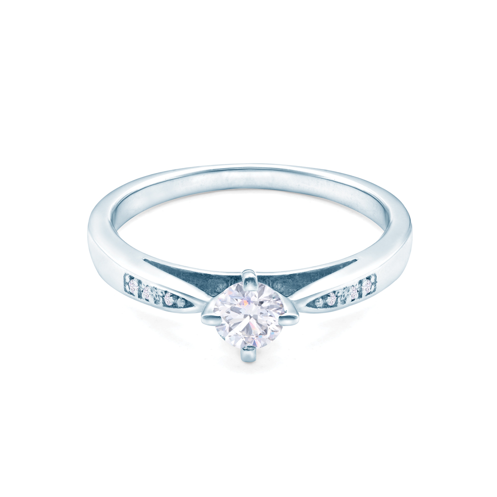 Inel de logodnă SAVICKI: aur alb, diamant