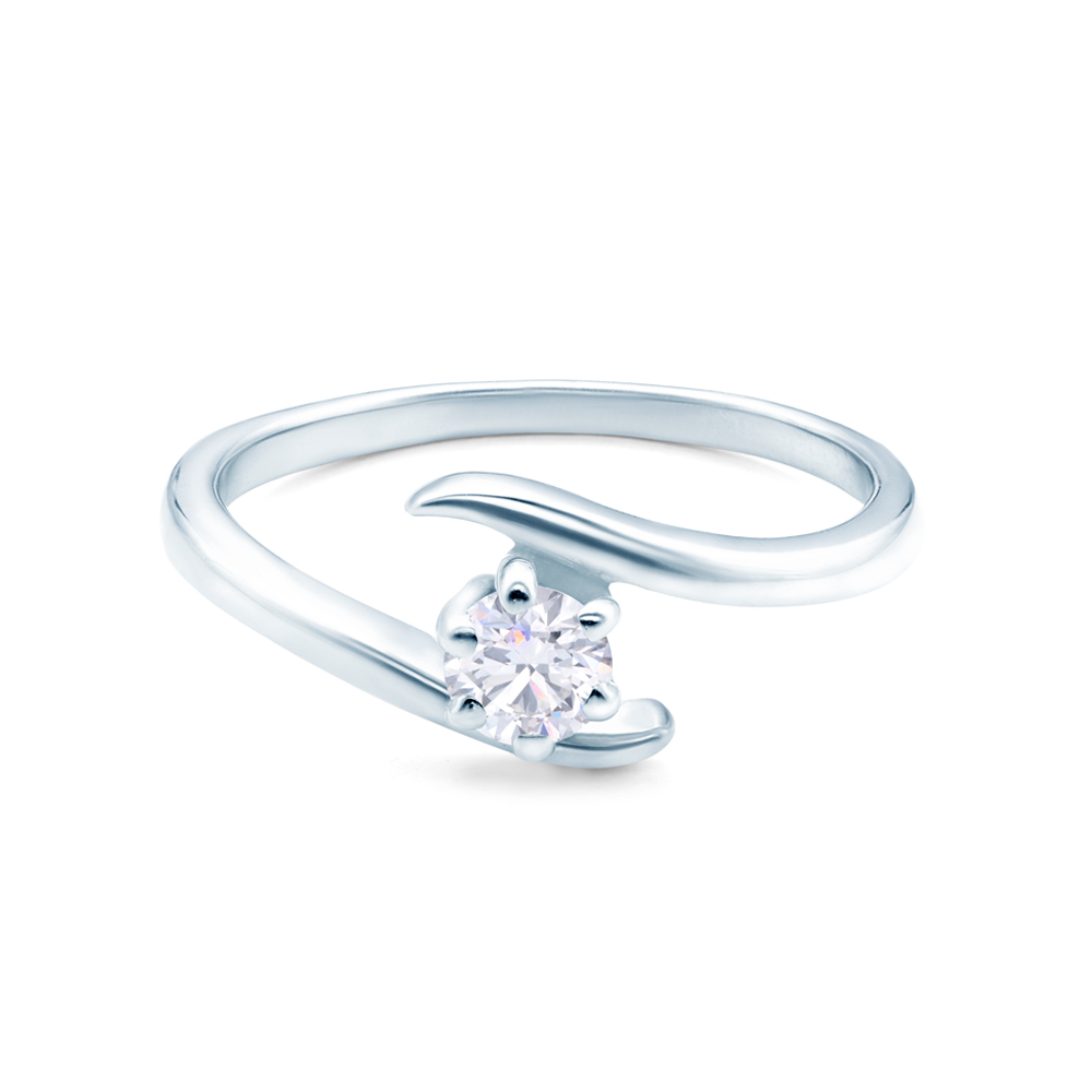 Zaručnički prsten SAVICKI: bijelo zlato, dijamant