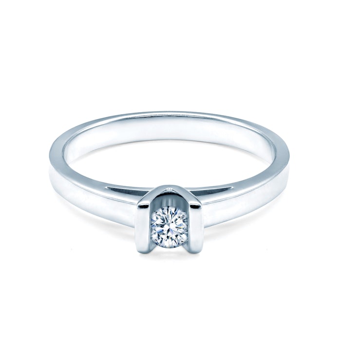 SAVICKI eljegyzési gyűrű: fehérarany fehér zafírral