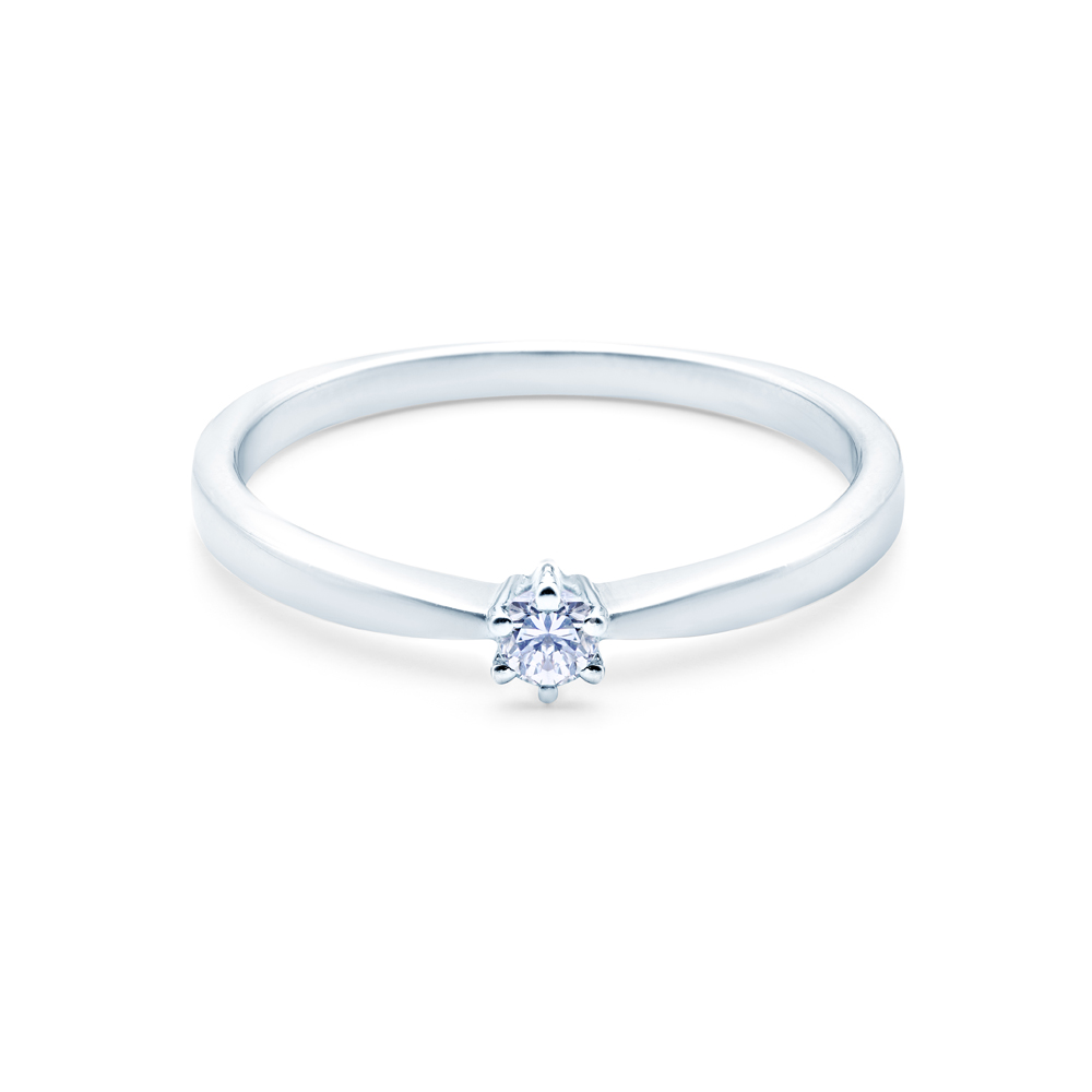 Δαχτυλίδι Αρραβώνων μονόπετρο: λευκόχρυσο, διαμάντι