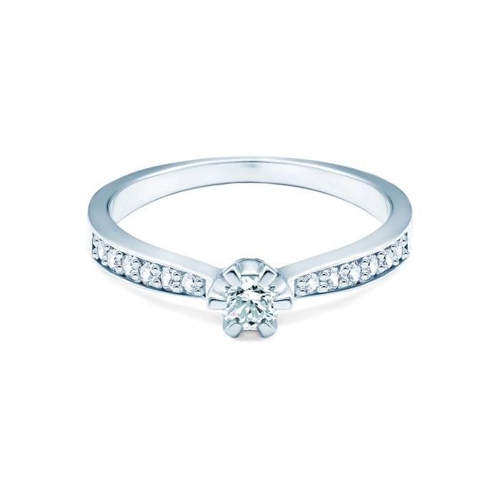 Каблучка для заручин SAVICKI: біле золото, діаманти