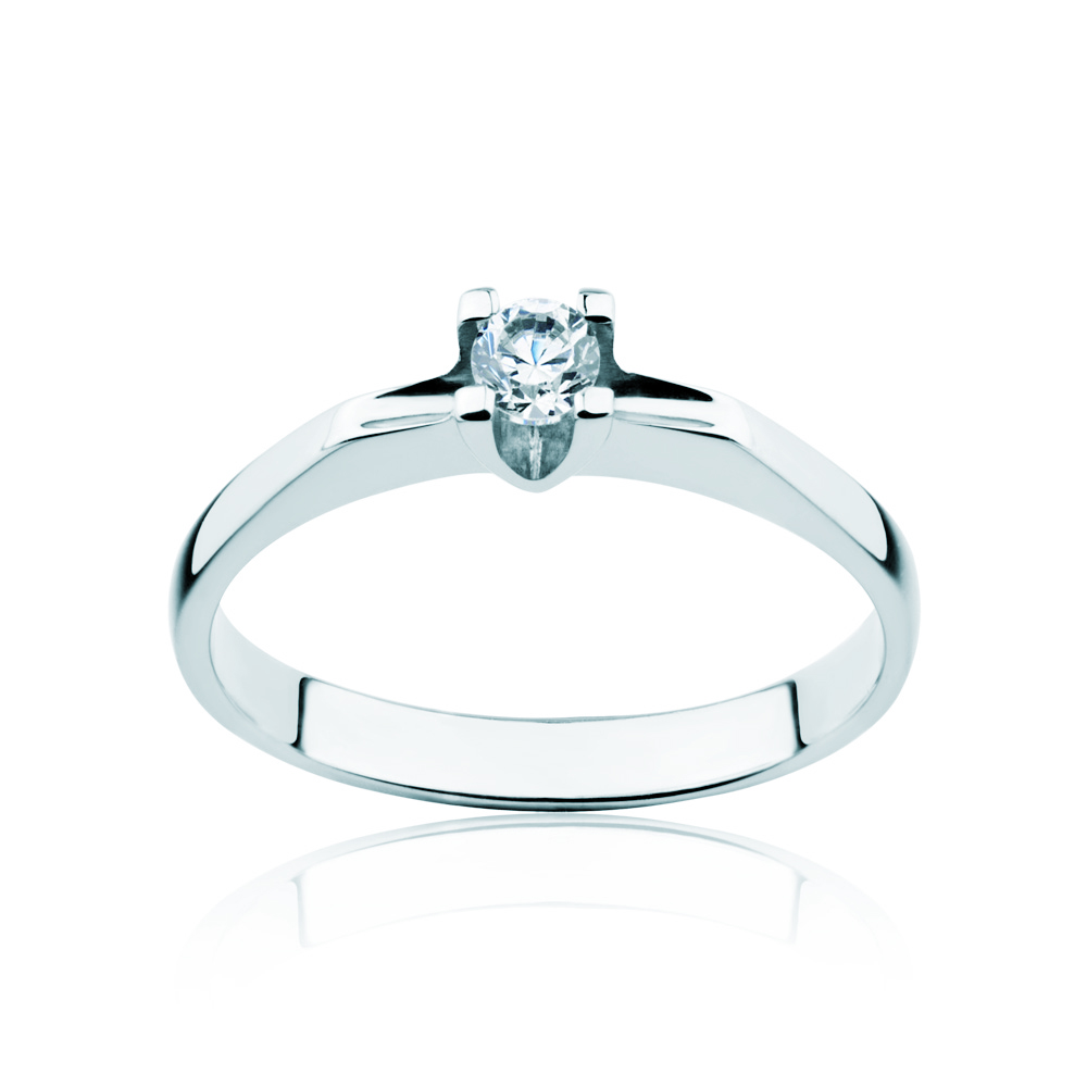 Verlobungsring Savicki: Weißgold, Diamant