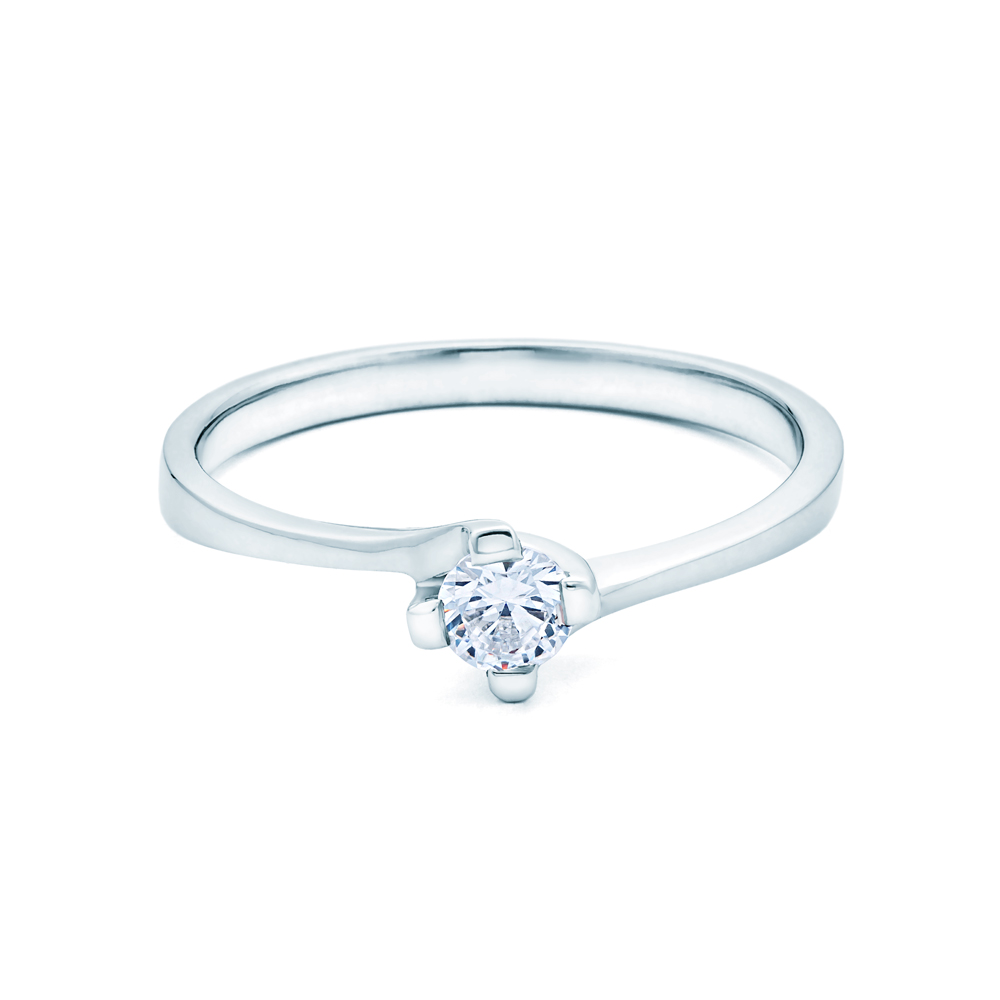 Δαχτυλίδι Αρραβώνων μονόπετρο: λευκόχρυσο, διαμάντι