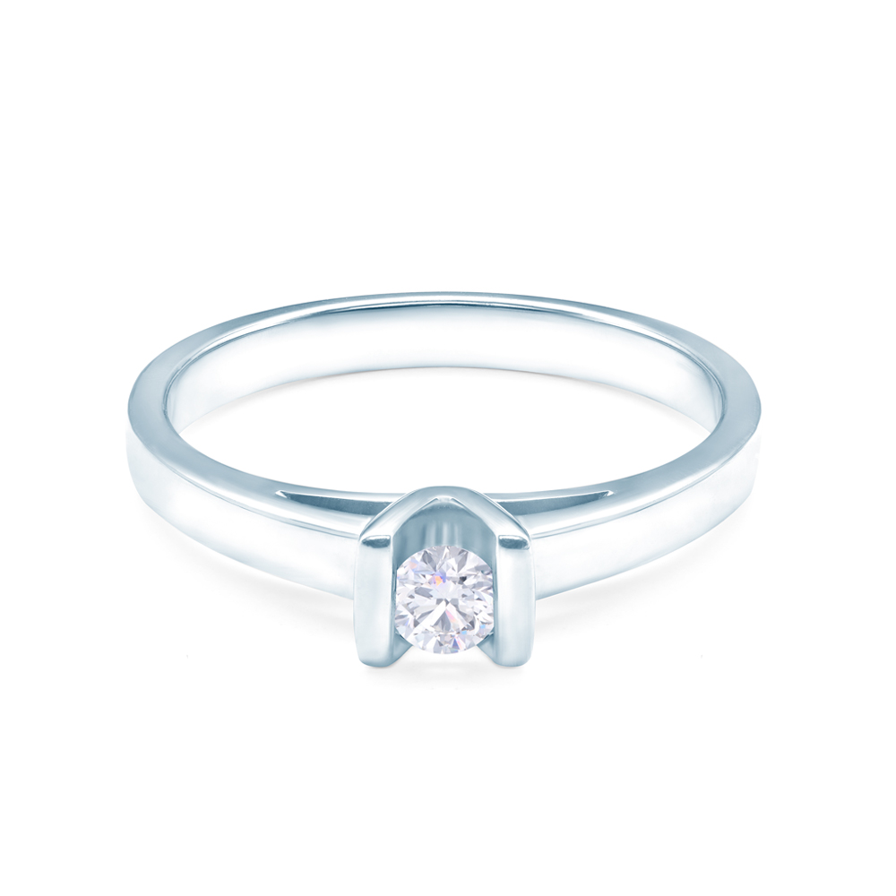 Zaručnički prsten SAVICKI: bijelo zlato, dijamant