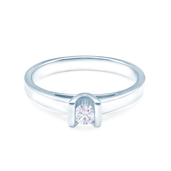 Tension Engagement Ring: white gold, diamond