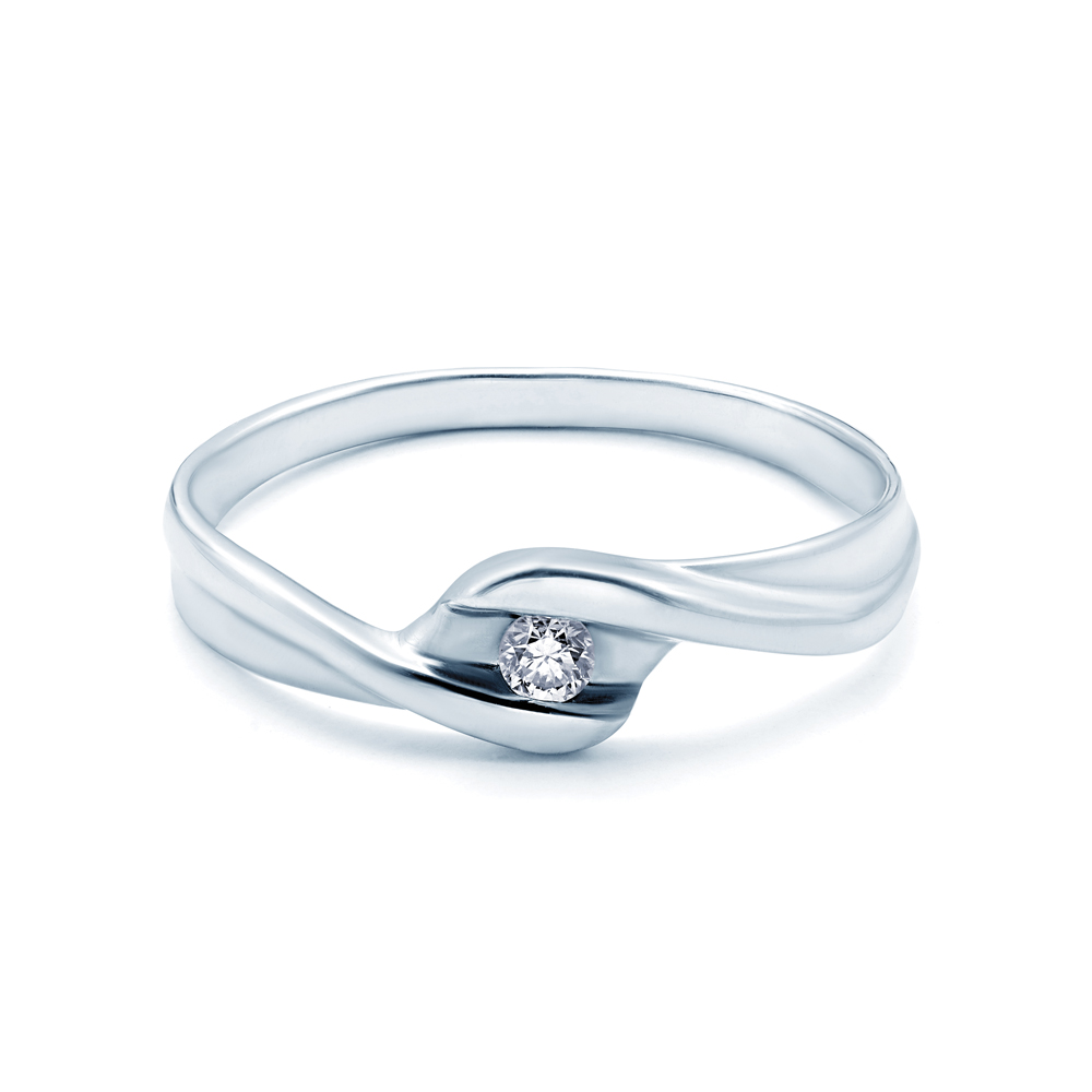 Δαχτυλίδι Αρραβώνων Έντασης: λευκόχρυσος, διαμάντι