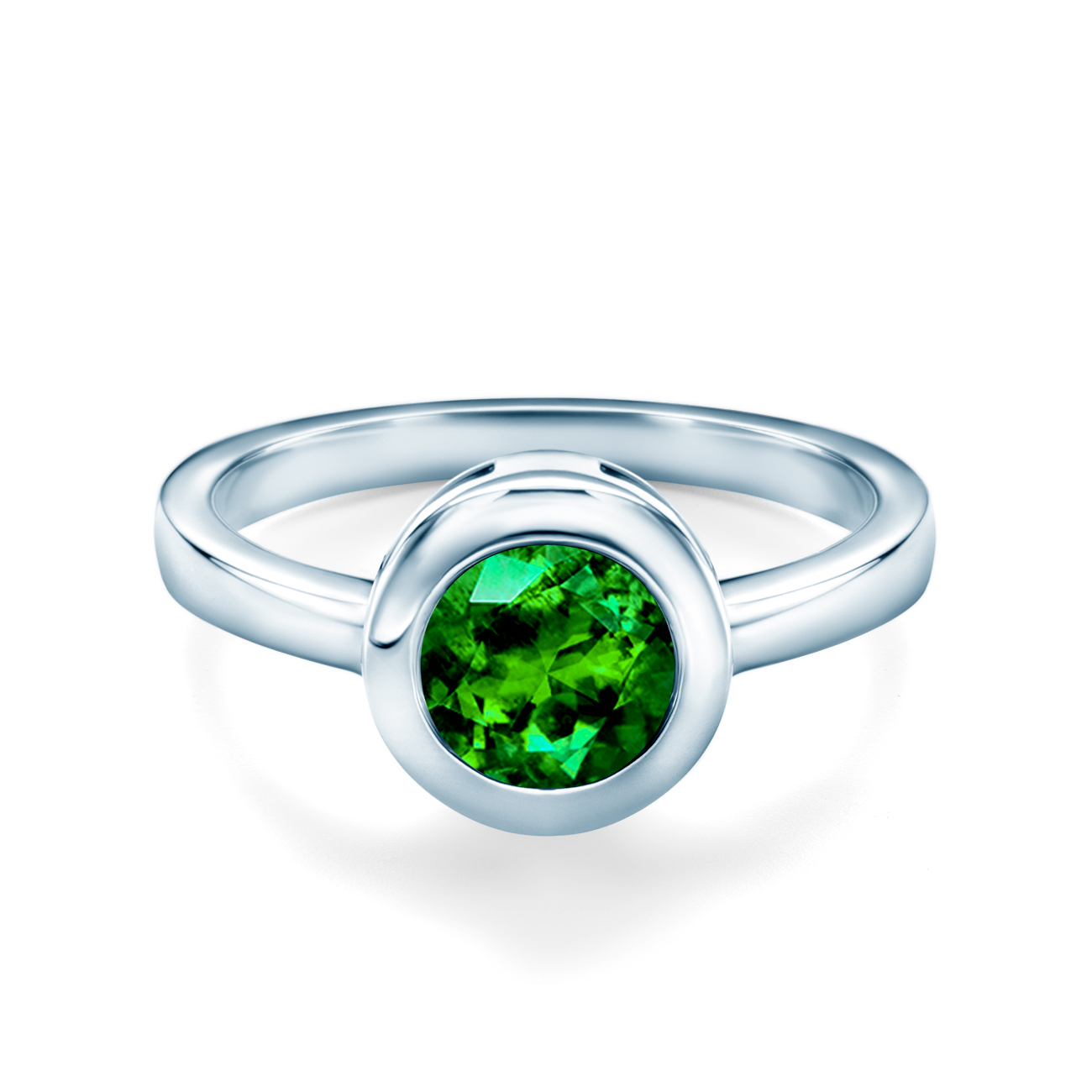 Годежен пръстен SAVICKI: бяло злато, смарагд