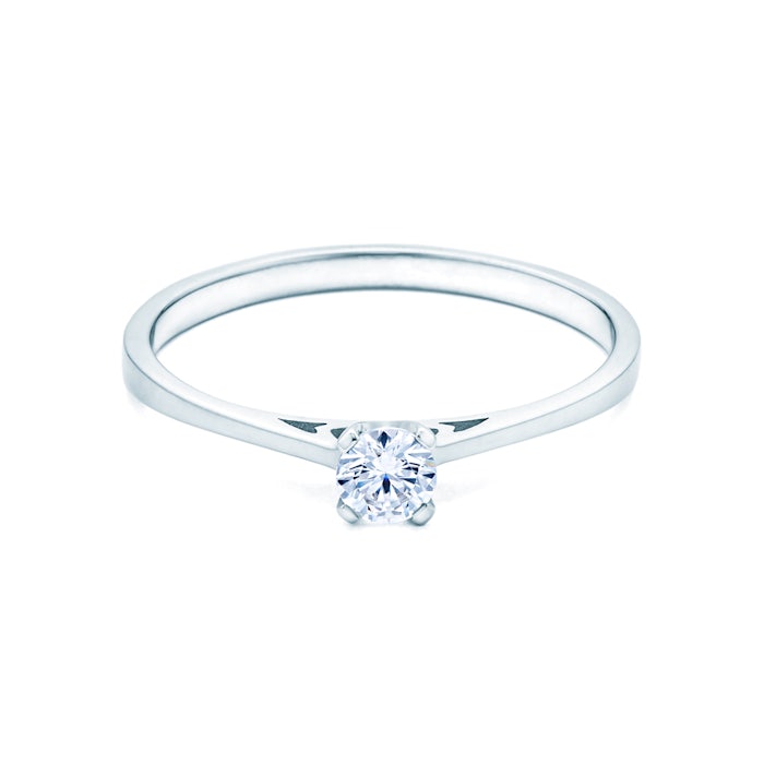Годежен пръстен Solitaire: бяло злато. диамант