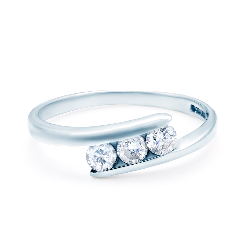 Каблучка для заручин SAVICKI: біле золото, діаманти