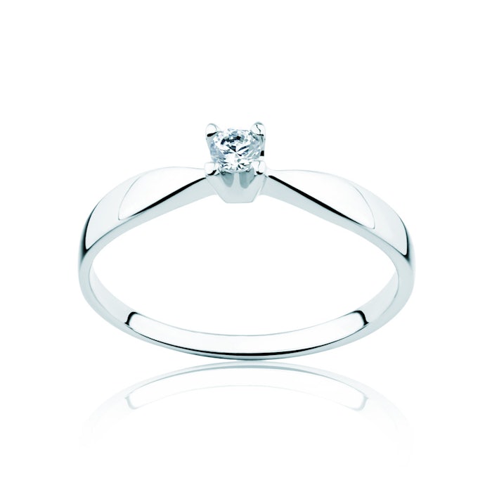 Inel de logodnă SAVICKI: aur alb, diamant