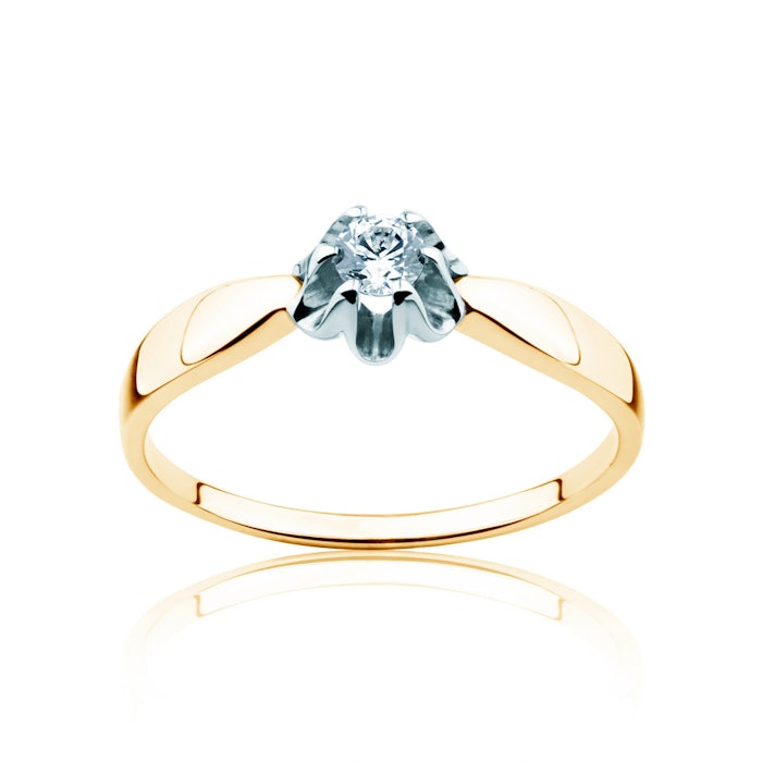 SAVICKI eljegyzési gyűrű: kétszínű arany, gyémánttal