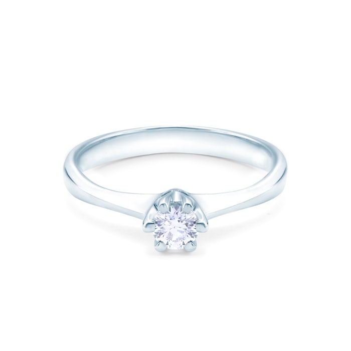 Каблучка для заручин SAVICKI: біле золото, діамант