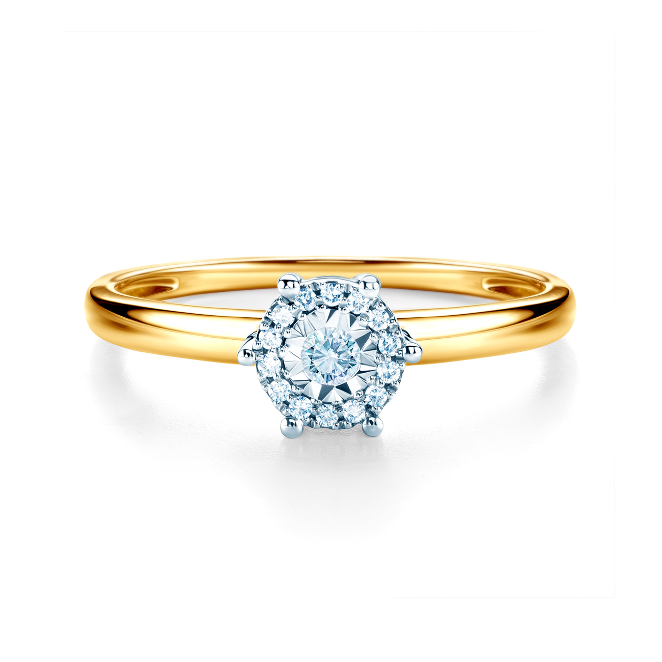 SAVICKI eljegyzési gyűrű: kétszínű arany és gyémánt