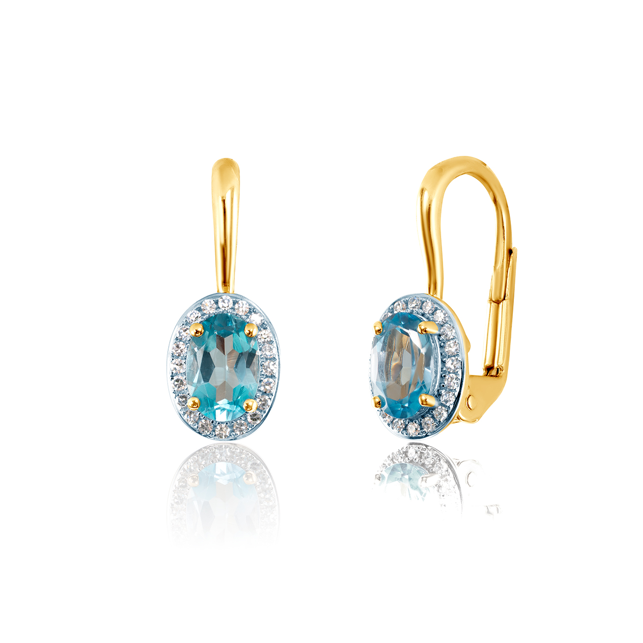 Ohrringe Savicki: Gold, Diamanten, Topase