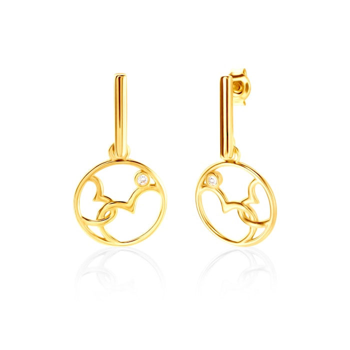 SAVICKI szívecskés fülbevaló: aranyozott ezüst cirkóniával
