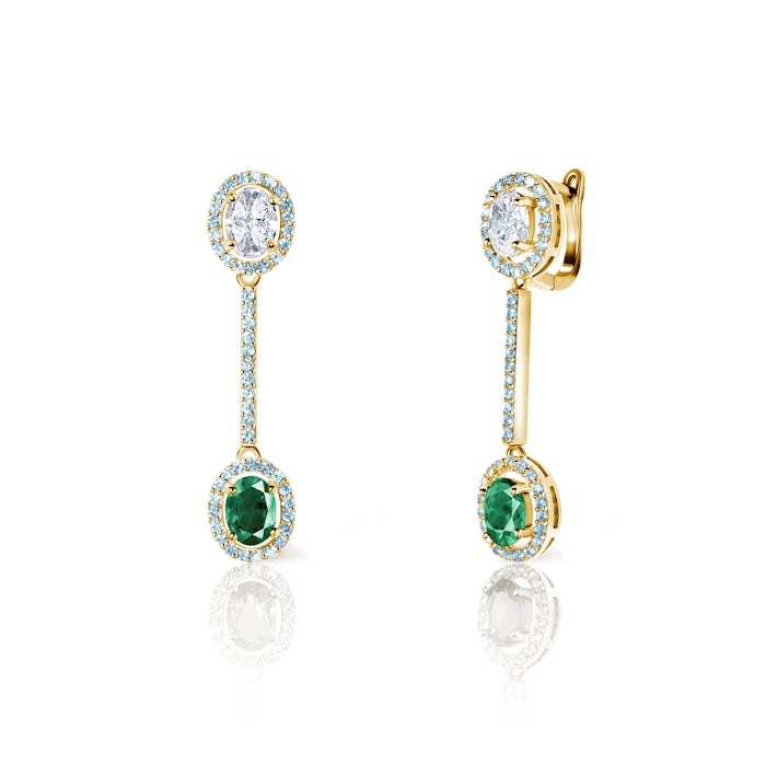 Swan Lake fülbevaló: sárga arany és gyémántok