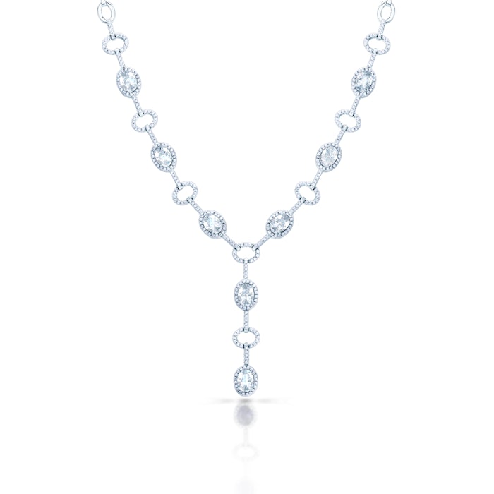 Colier Swan Lake: aur alb, diamante