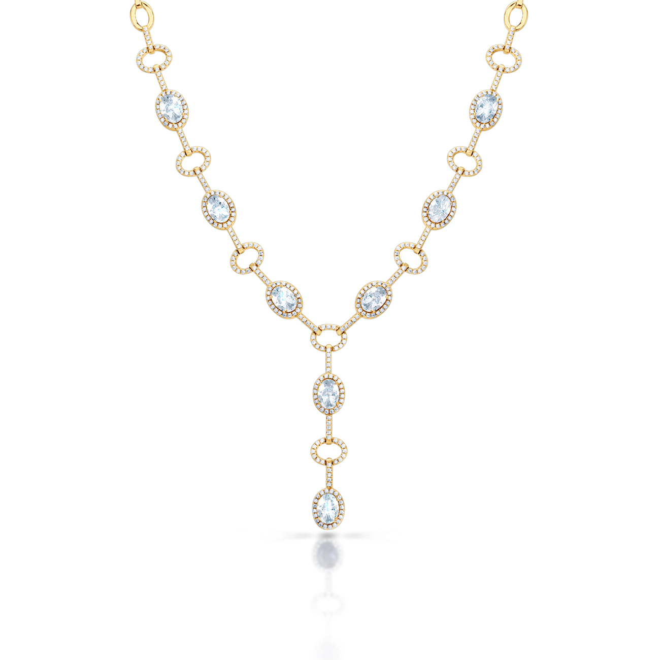 Colier Swan Lake: aur galben, diamante