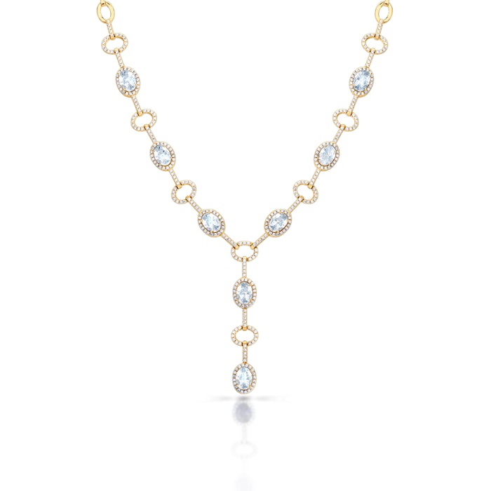 Swan Lake nyaklánc: sárga arany és gyémántok