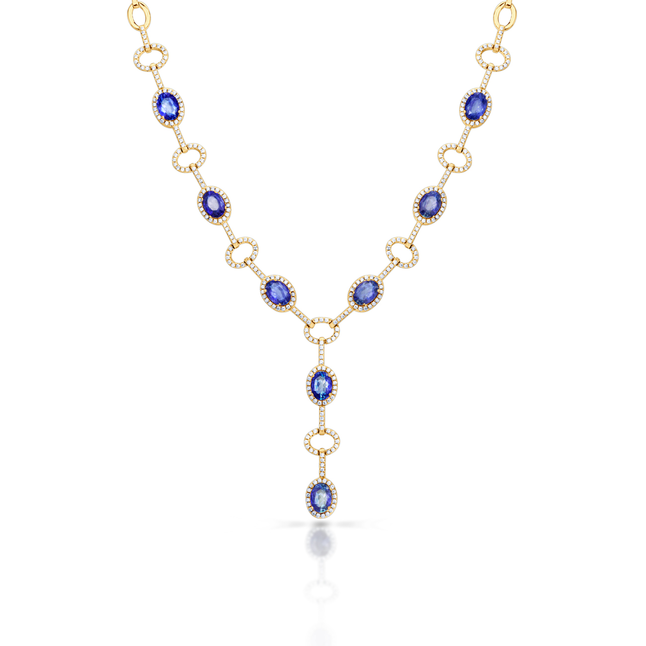 Colier Swan Lake: aur galben, tanzanite